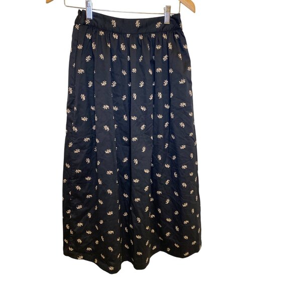 Hill House Home The Krista Skirt, Autumn Paisley Black Jacquard, XS, NWT - Picture 5 of 15